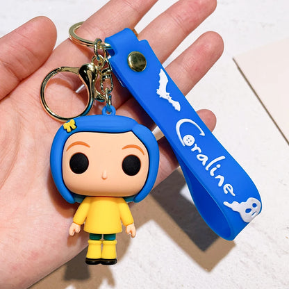 Coraline Character Keychain – Cute Cartoon Figure Bag Charm Keyring