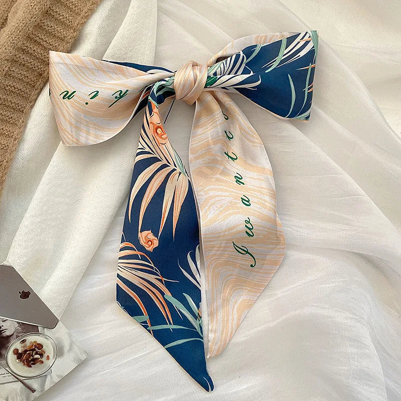 Vintage Paisley Hair Scarf for Women – Satin Headband Neck Tie Ribbon