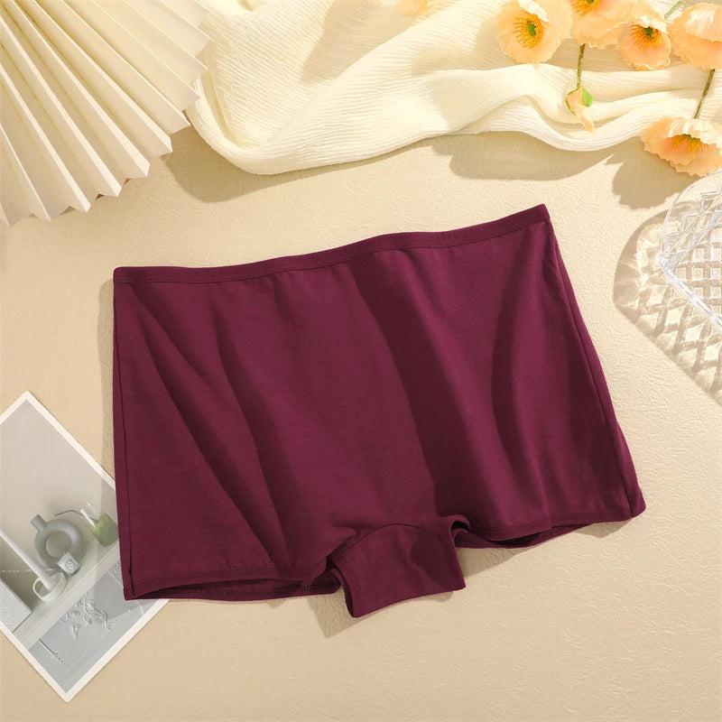 New Women's Panties Cotton Seamless Sports Boxers Underwear Female Solid Color