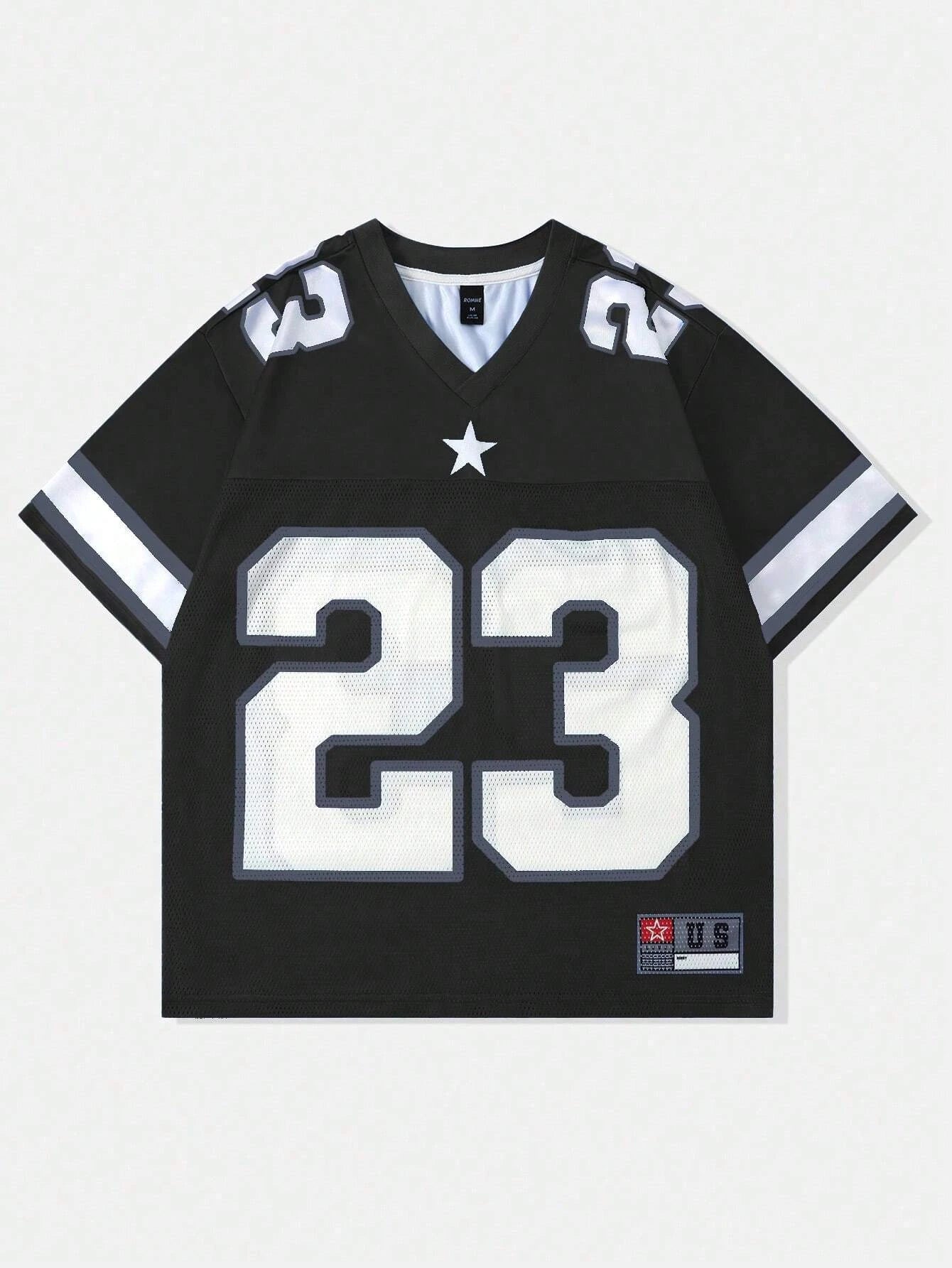 2026 New Hot Women's Summer Y2K Fashion Casual Shirt Street Retro Hip Hop 23 Shirt V-Neck Loose Breathable Quick Drying T-Shirt