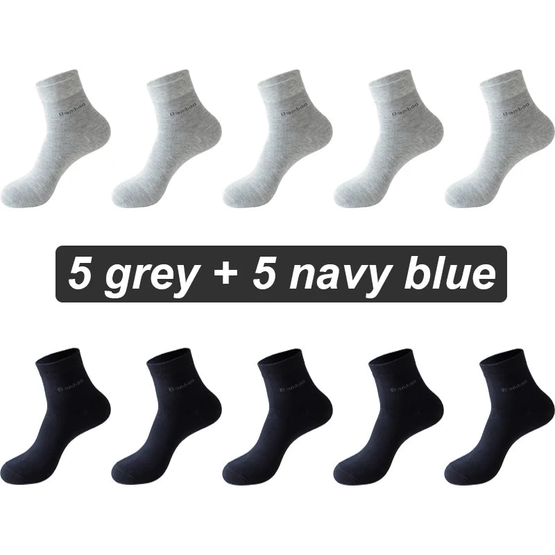 Bamboo Fiber Crew Socks – Soft Breathable Casual Dress Socks for Men & Women