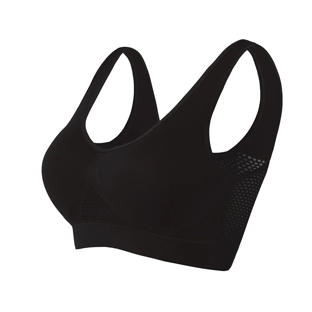 Seamless Sports Bra – Breathable Push Up Fitness Bra with Removable Pads