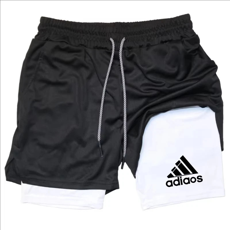 Men’s 2 in 1 Athletic Shorts – Compression Running Gym Shorts Quick Dry Sportswear for Men