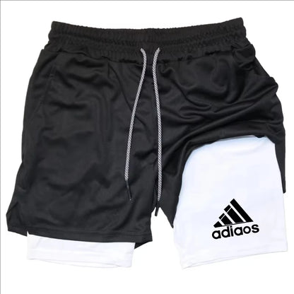Men’s 2 in 1 Athletic Shorts – Compression Running Gym Shorts Quick Dry Sportswear for Men