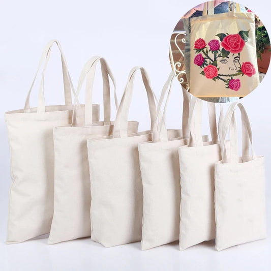 Blank Canvas Tote Bags – Reusable Cotton Shopping Bags for DIY Printing & Everyday Use