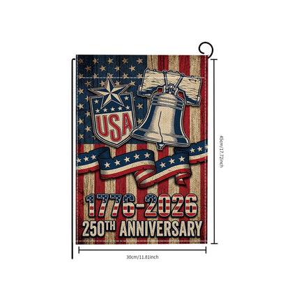 250th Anniversary Garden Flag Patriotic Banner Independence Day 4th of July Decoration for Garden Yard Porch Lawn Outdoor Decor