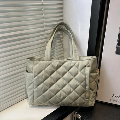 Quilted Puffer Tote Bag – Large Capacity Lightweight Shoulder Handbag for Women