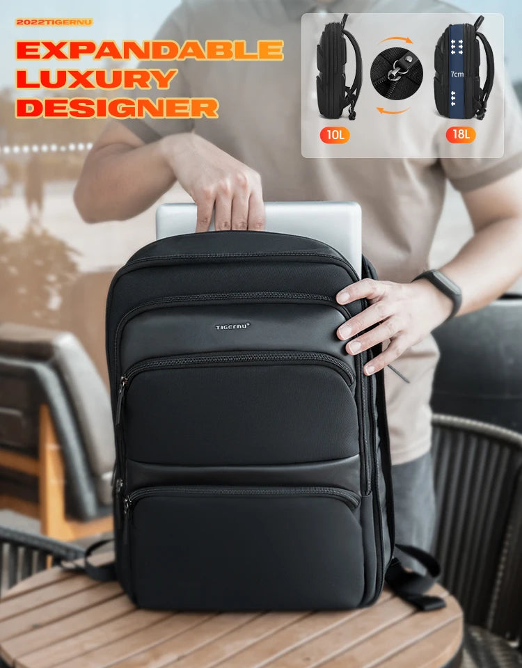 TIGERNU Laptop Backpack for Men – Waterproof Business Travel Backpack