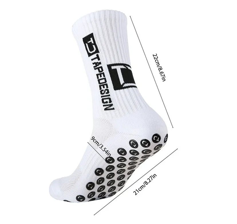 3 Pairs Grip Soccer Socks – Anti Slip Athletic Crew Sports Socks