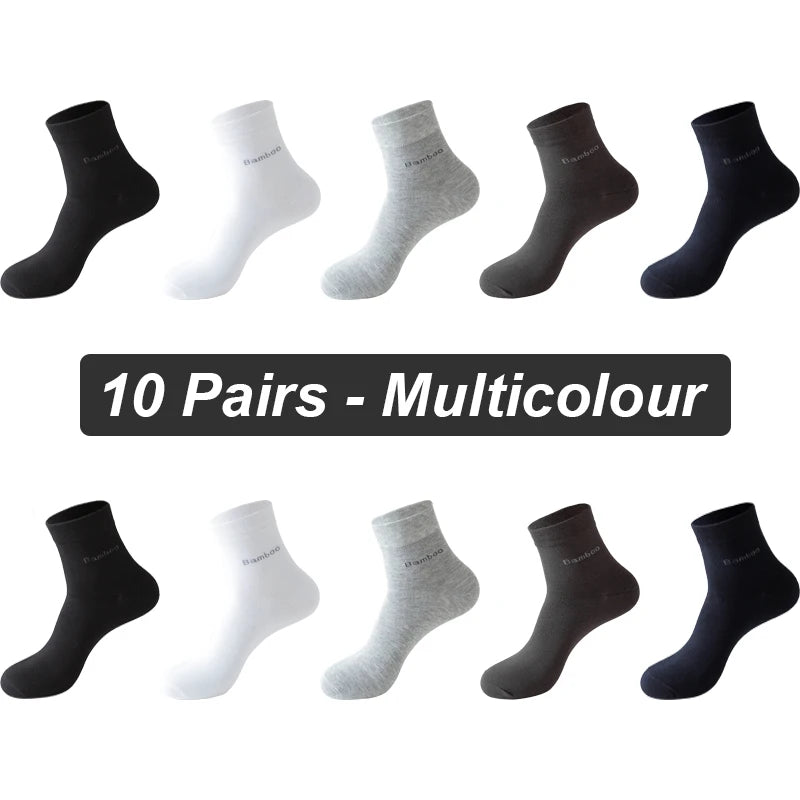 Bamboo Fiber Crew Socks – Soft Breathable Casual Dress Socks for Men & Women