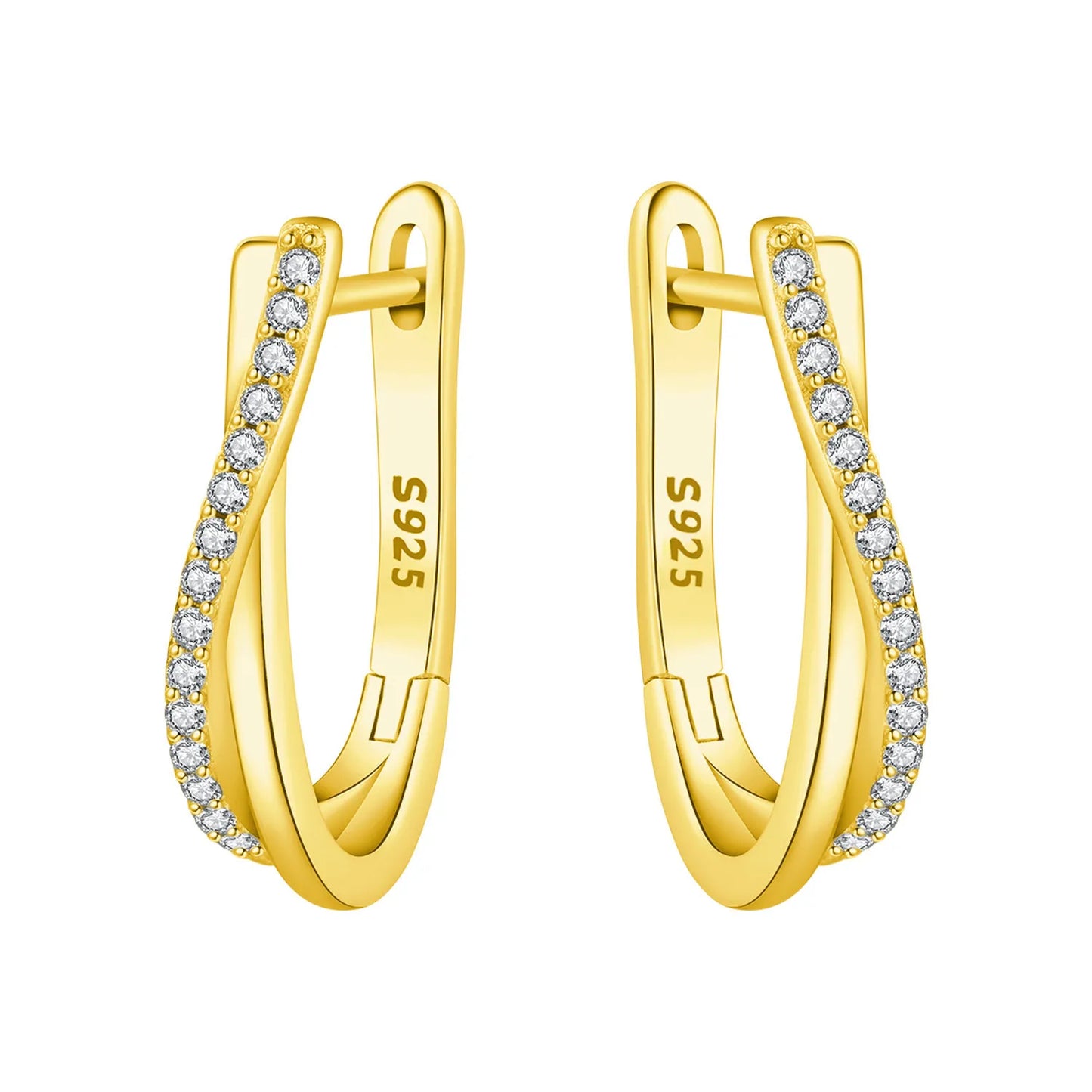 925 Sterling Silver Hoop Earrings – Minimalist Layered Huggie Earrings for Women