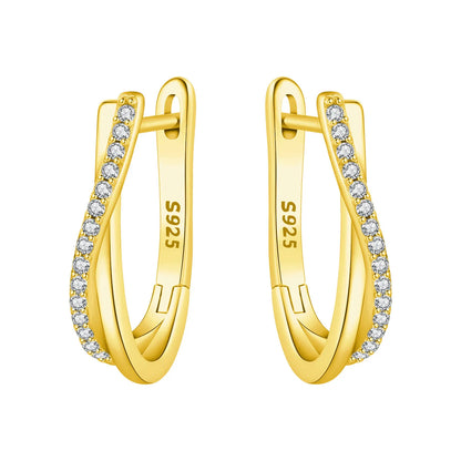 925 Sterling Silver Hoop Earrings – Minimalist Layered Huggie Earrings for Women