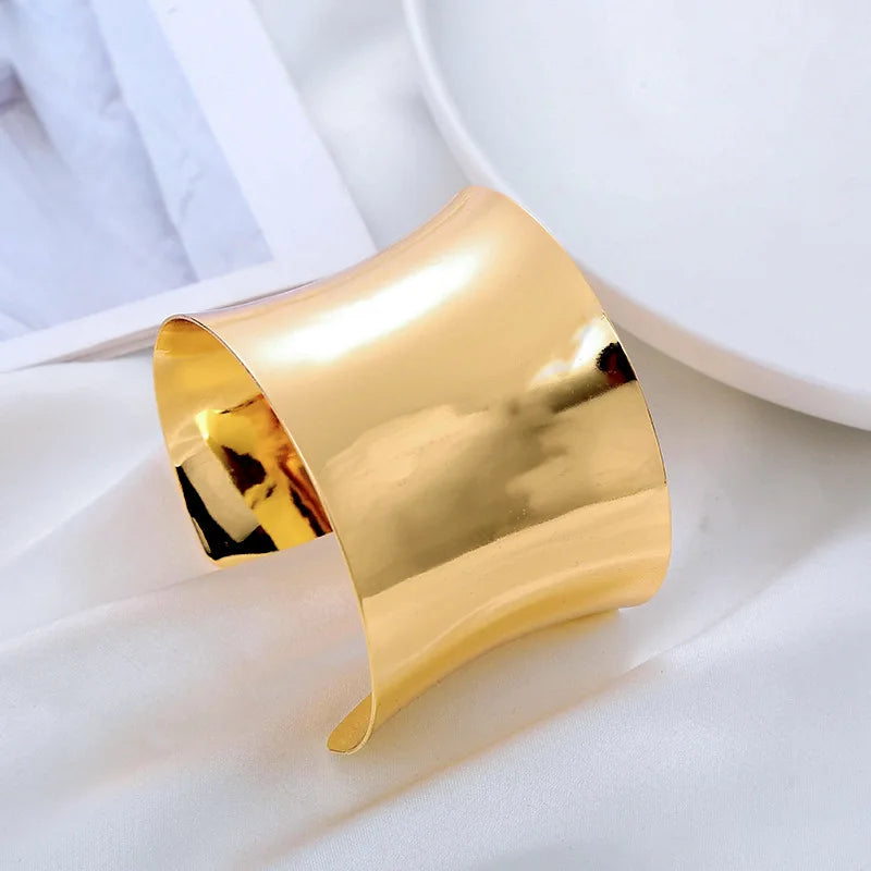 Gold Irregular Statement Cuff Bracelet – Bold Metal Bangle