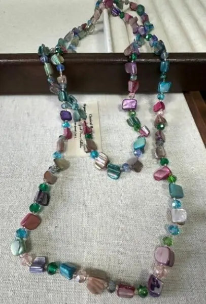 Bohemian Colorful Irregular Shell Beaded Necklace Long Sweater Chain Accessory Vintage Style Women's Holiday Fashion Jewelry