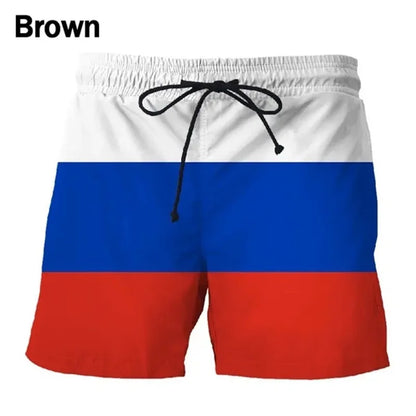 Men’s National Flag Swim Trunks – Quick Dry Beach Shorts