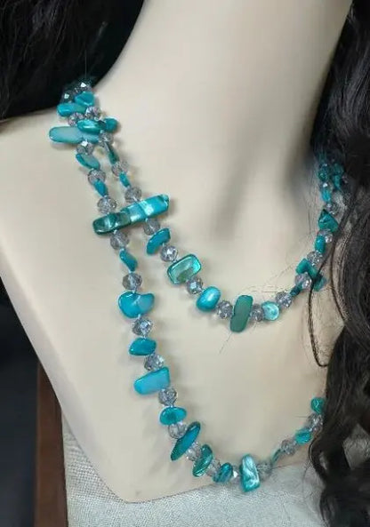 Bohemian Colorful Irregular Shell Beaded Necklace Long Sweater Chain Accessory Vintage Style Women's Holiday Fashion Jewelry