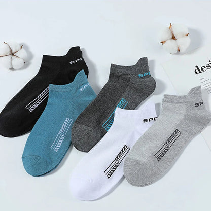 5 Pairs Men’s No Show Sports Socks – Breathable Low Cut Athletic Ankle Socks Set