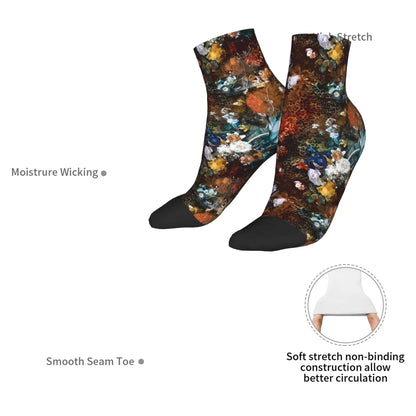 Floral Print Ankle Socks – Vintage Aesthetic Women’s Fashion Socks