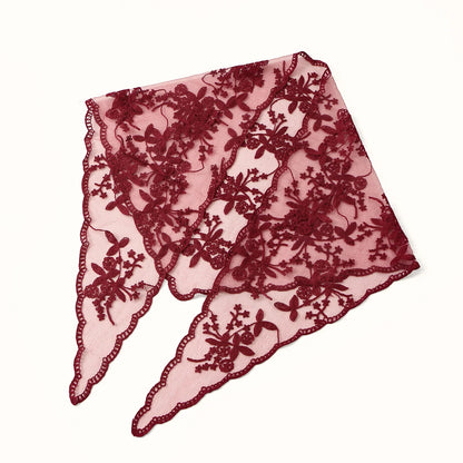 Fashion Ins Lace Hair Scarf Women Retro Triangle Hair Bands Vintage Triangular Headscarf Girls Elegant Headwear Hair Accessories
