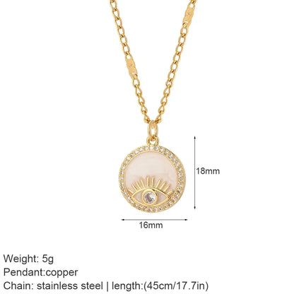 Gold Charm Pendant Necklace Collection – Celestial Eye Heart Sun Moon Layered Necklaces for Women