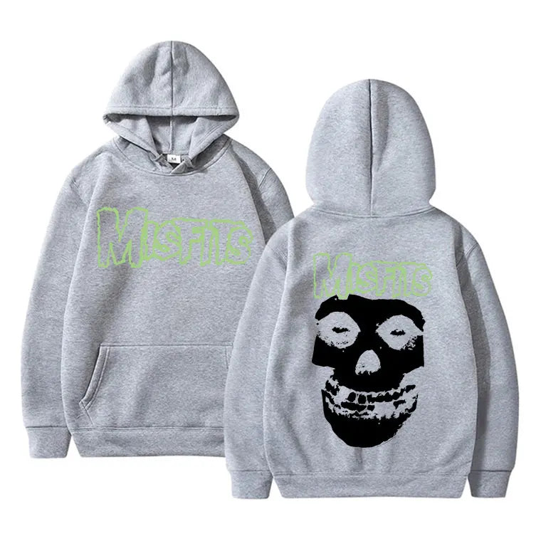 Misfits Skull Hoodie – Punk Rock Graphic Pullover Hoodie for Men & Women