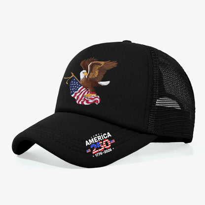USA Eagle Print Trucker Hat – Adjustable Patriotic Baseball Cap