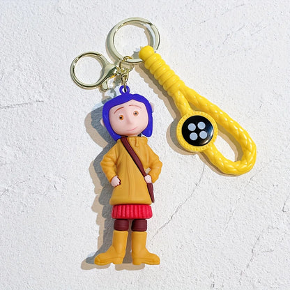 Coraline Character Keychain – Cute Cartoon Figure Bag Charm Keyring