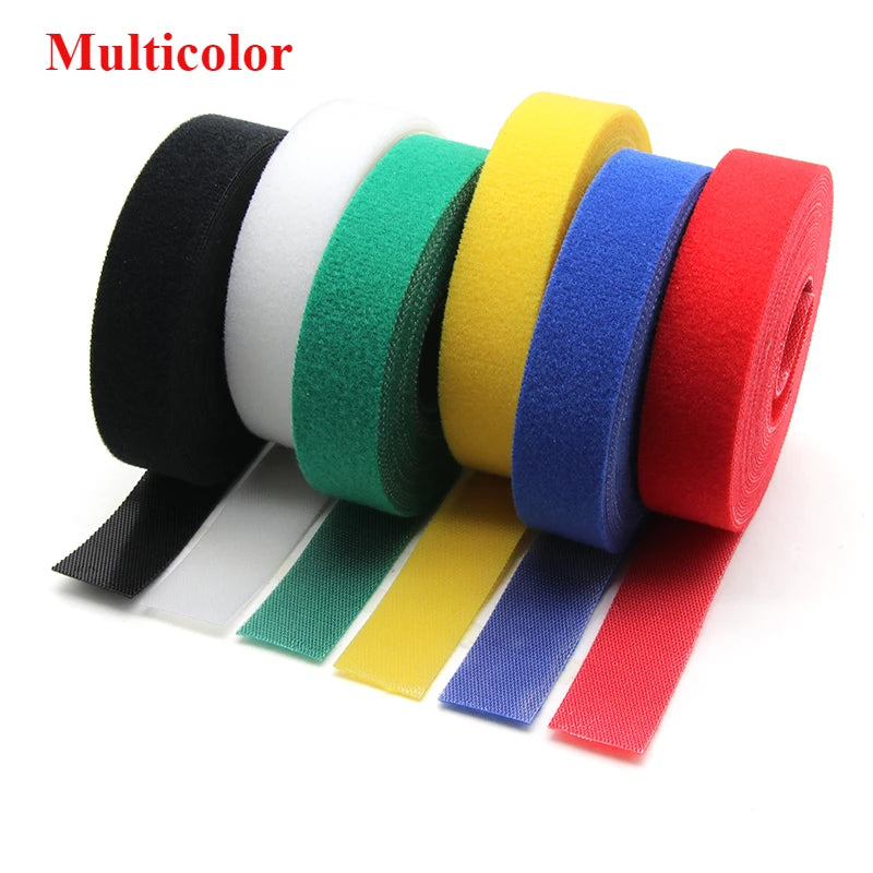 5m/roll Reusable Cable Management Strap Roll – Hook & Loop Fastener Tape