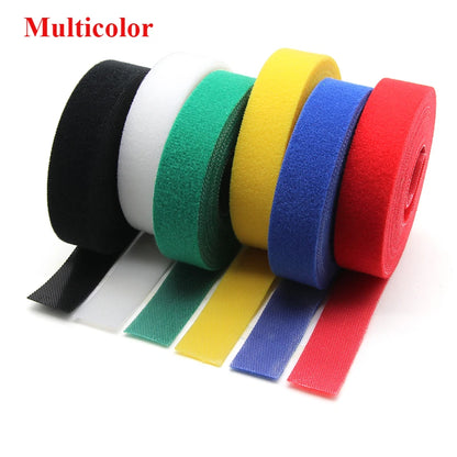 5m/roll Reusable Cable Management Strap Roll – Hook & Loop Fastener Tape