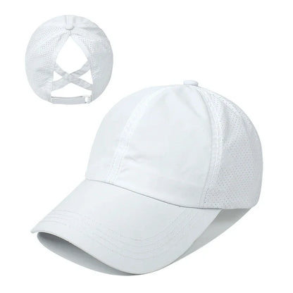 Women’s Ponytail Baseball Cap – Breathable Mesh Sports Hat for Running & Gym