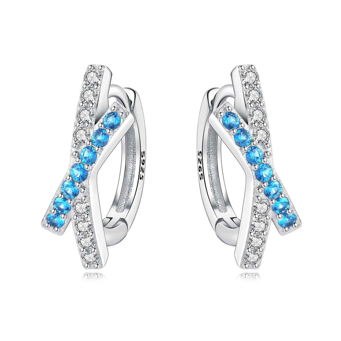 925 Sterling Silver Hoop Earrings – Minimalist Layered Huggie Earrings for Women