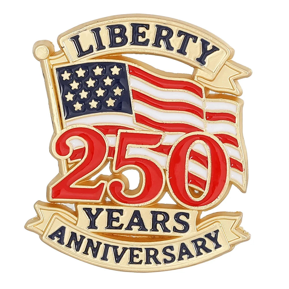 Limited Edition Patriot Pin – American Independence 250 Years Commemorative Enamel Brooch Badge Gift