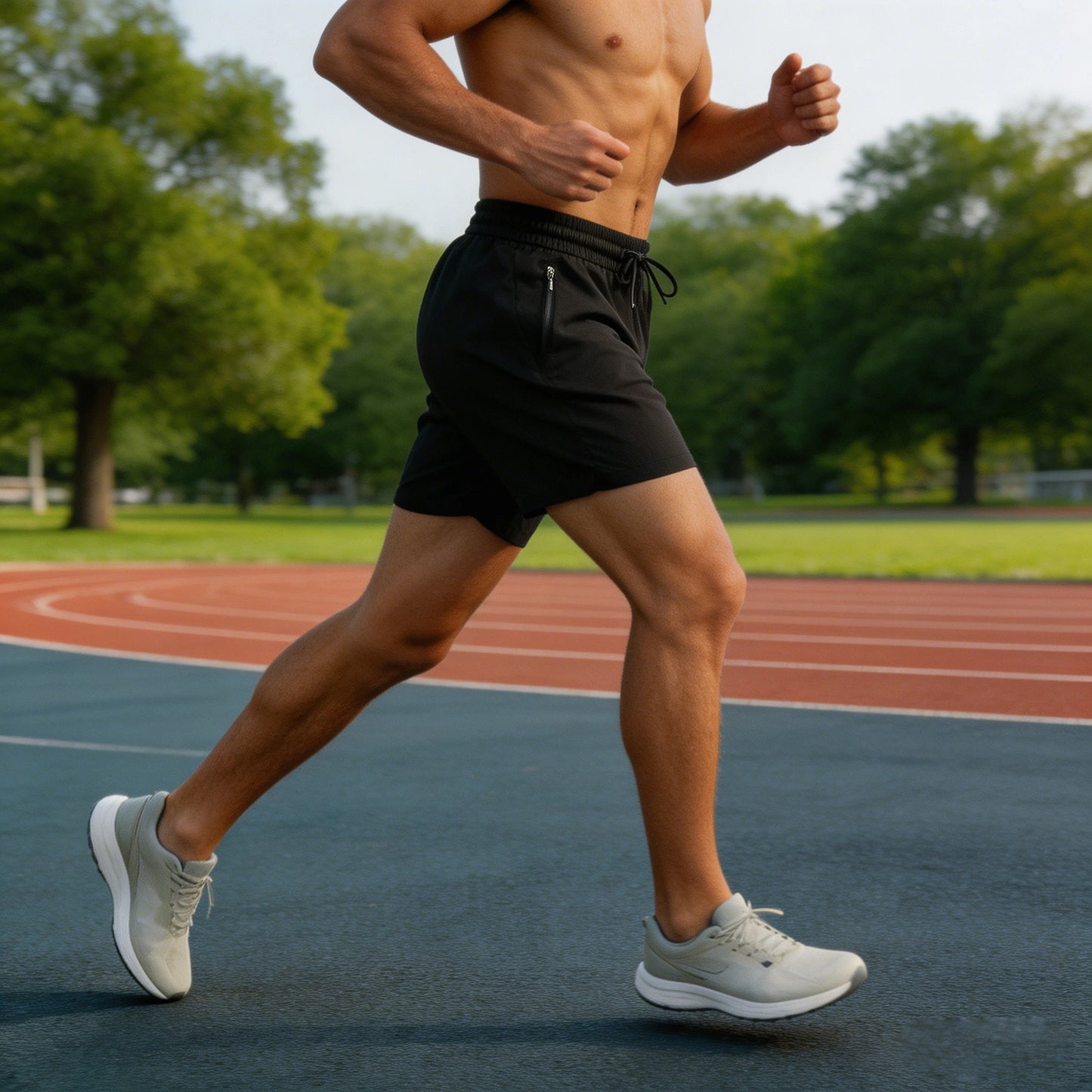 Men’s Quick Dry Athletic Shorts – Lightweight Running & Gym Workout Shorts with Zipper Pockets