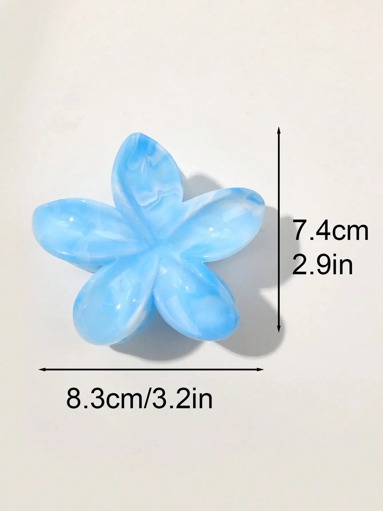 4PCS Boho Flower Hair Claw Clips – Marble Floral Shark Clips for Women Cute Hair Accessories