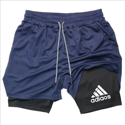 Men’s 2 in 1 Athletic Shorts – Compression Running Gym Shorts Quick Dry Sportswear for Men