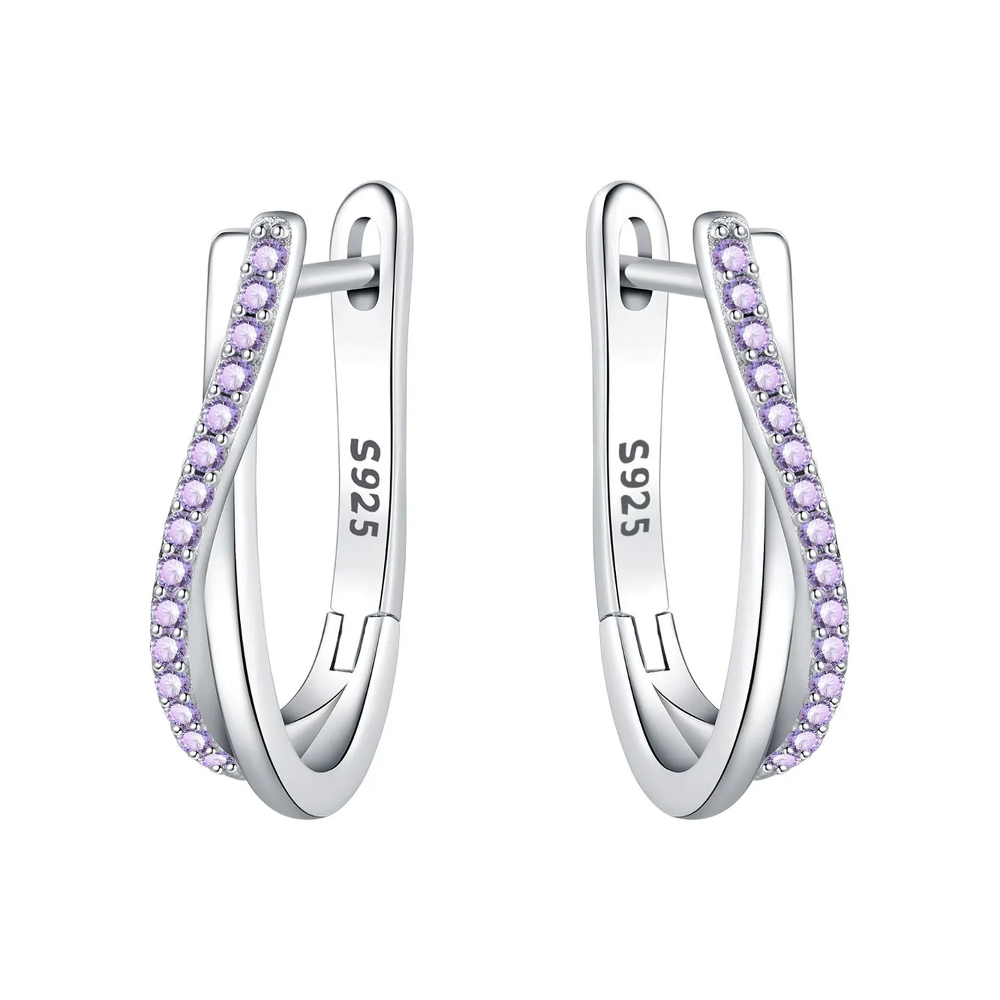 925 Sterling Silver Hoop Earrings – Minimalist Layered Huggie Earrings for Women