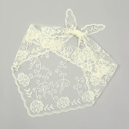 Fashion Ins Lace Hair Scarf Women Retro Triangle Hair Bands Vintage Triangular Headscarf Girls Elegant Headwear Hair Accessories