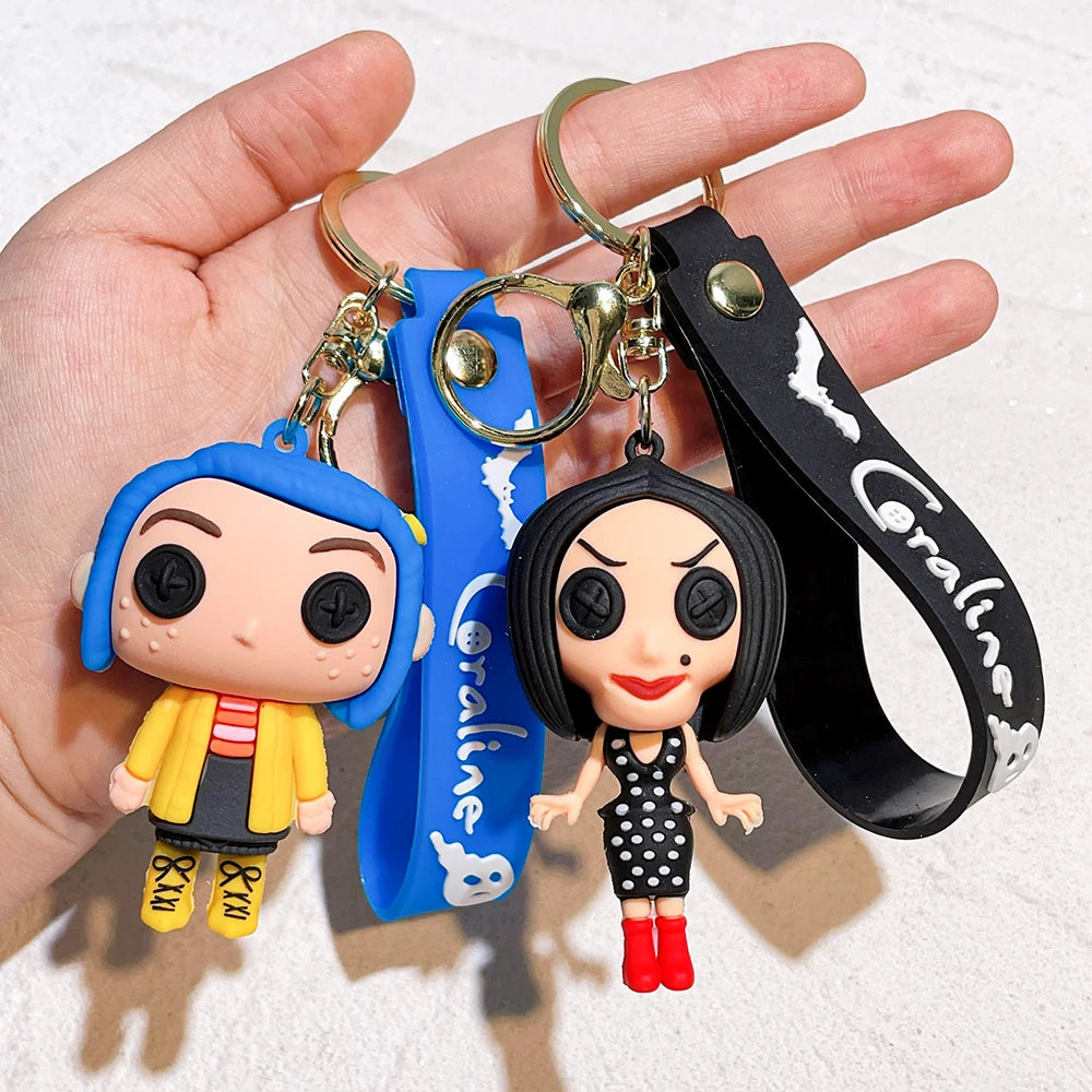Coraline Character Keychain – Cute Cartoon Figure Bag Charm Keyring