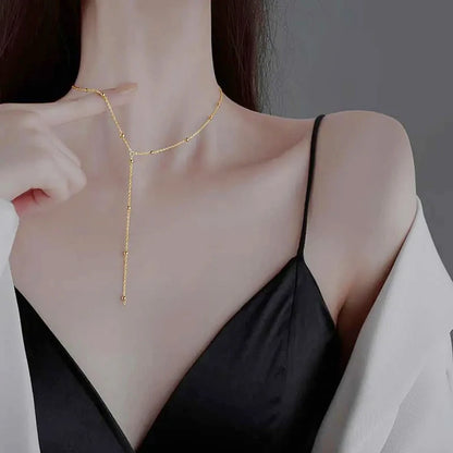 Colorful Crystal Y Necklace – Boho Layered Drop Necklace for Women Trendy Jewelry