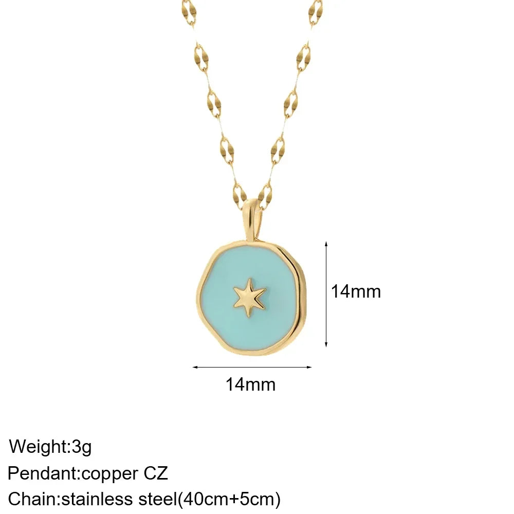 Gold Charm Pendant Necklace Collection – Celestial Eye Heart Sun Moon Layered Necklaces for Women