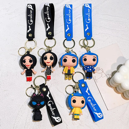 Coraline Character Keychain – Cute Cartoon Figure Bag Charm Keyring