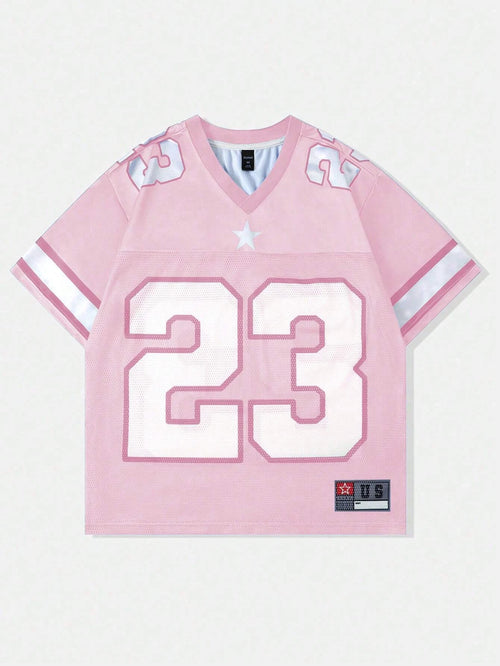 2026 New Hot Women's Summer Y2K Fashion Casual Shirt Street Retro Hip Hop 23 Shirt V-Neck Loose Breathable Quick Drying T-Shirt