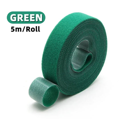 5m/roll Reusable Cable Management Strap Roll – Hook & Loop Fastener Tape