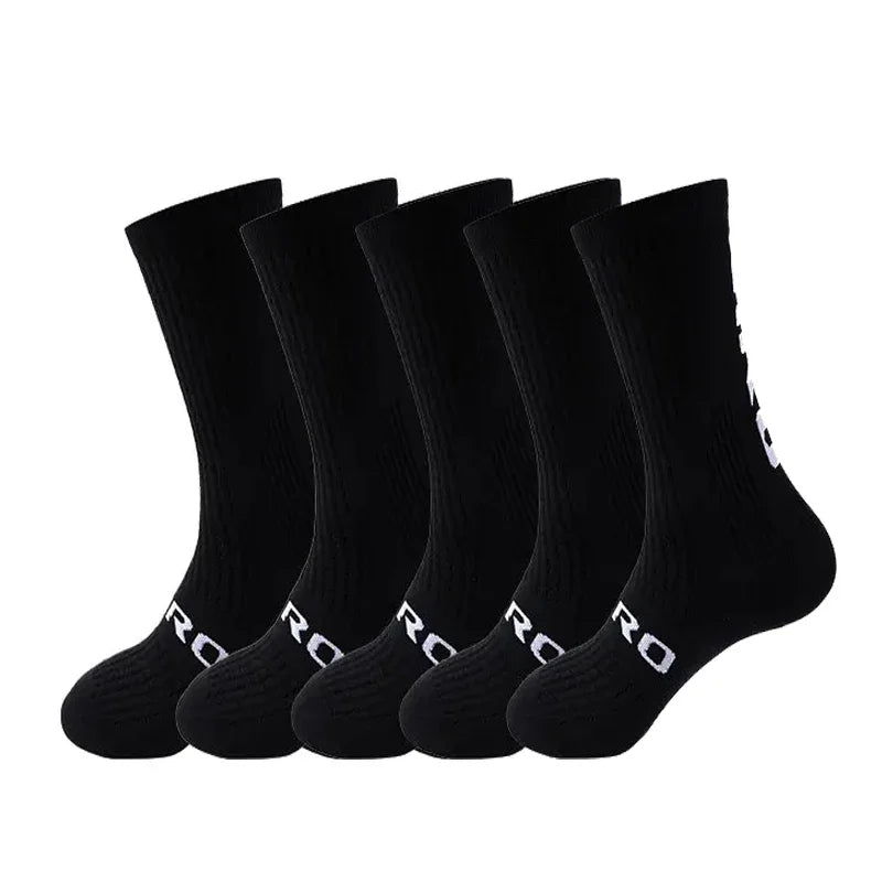 5 Pairs Compression Sports Crew Socks – Breathable Athletic Running & Training Socks