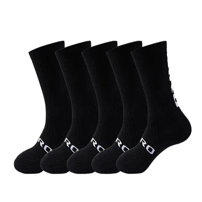 5 Pairs Compression Sports Crew Socks – Breathable Athletic Running & Training Socks