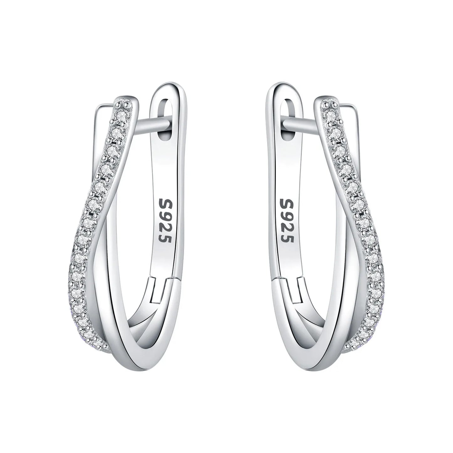 925 Sterling Silver Hoop Earrings – Minimalist Layered Huggie Earrings for Women