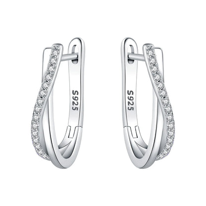 925 Sterling Silver Hoop Earrings – Minimalist Layered Huggie Earrings for Women