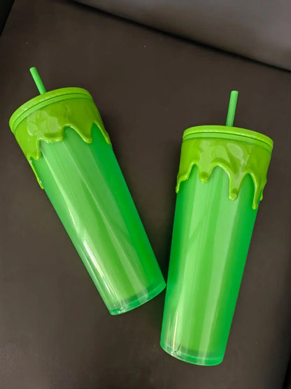 24oz Double Wall Lava Tumbler Cup Magma Style Reusable Drink Cup with Straw