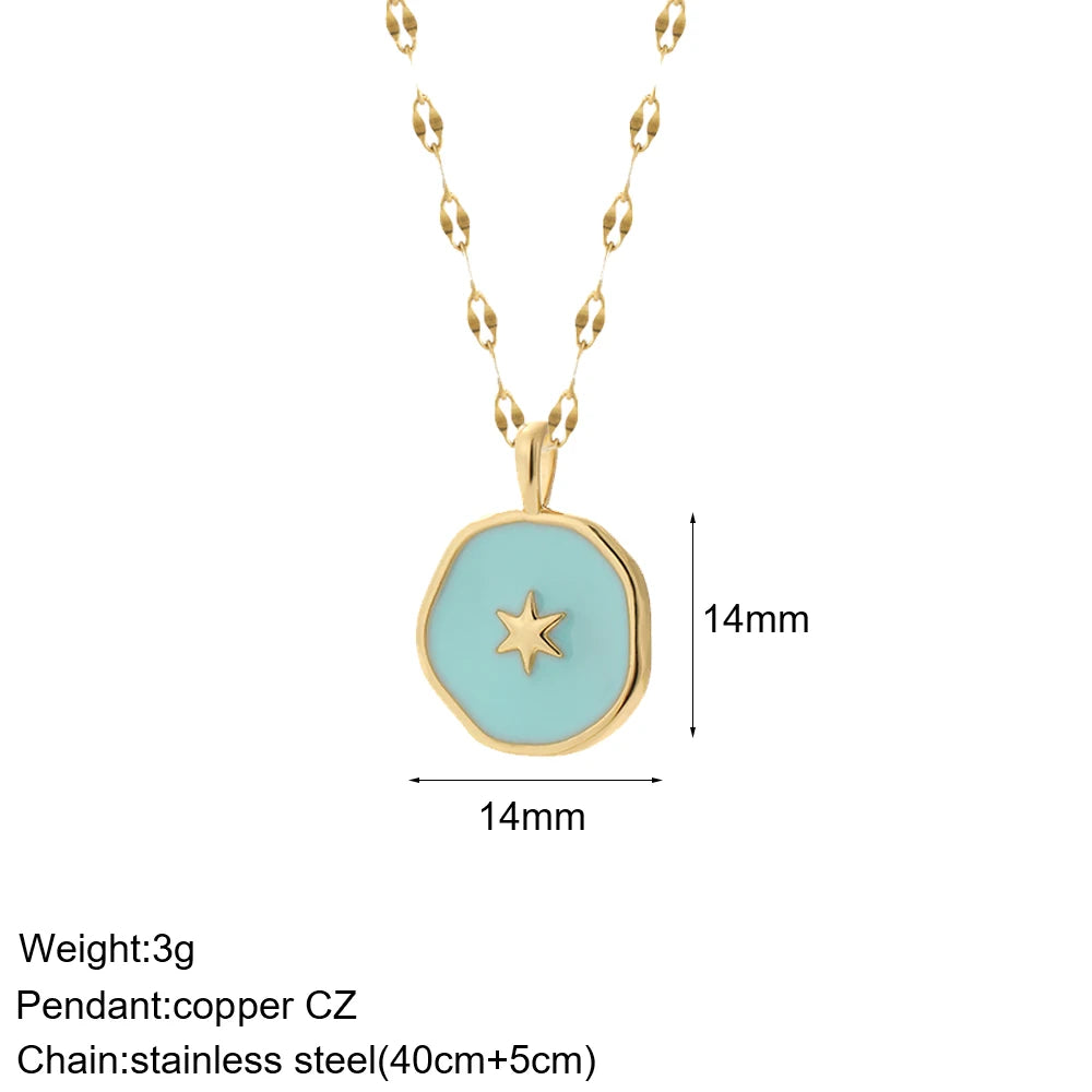 Gold Charm Pendant Necklace Collection – Celestial Eye Heart Sun Moon Layered Necklaces for Women