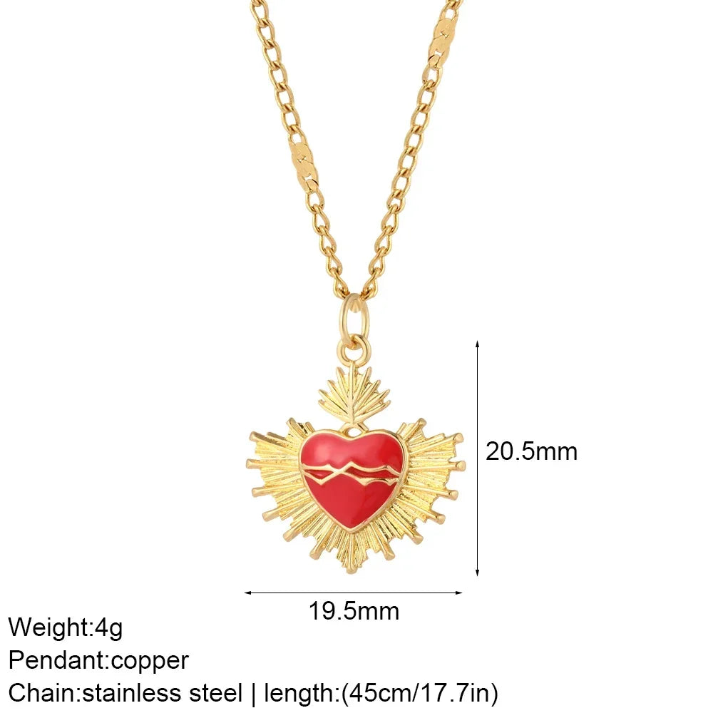 Gold Charm Pendant Necklace Collection – Celestial Eye Heart Sun Moon Layered Necklaces for Women